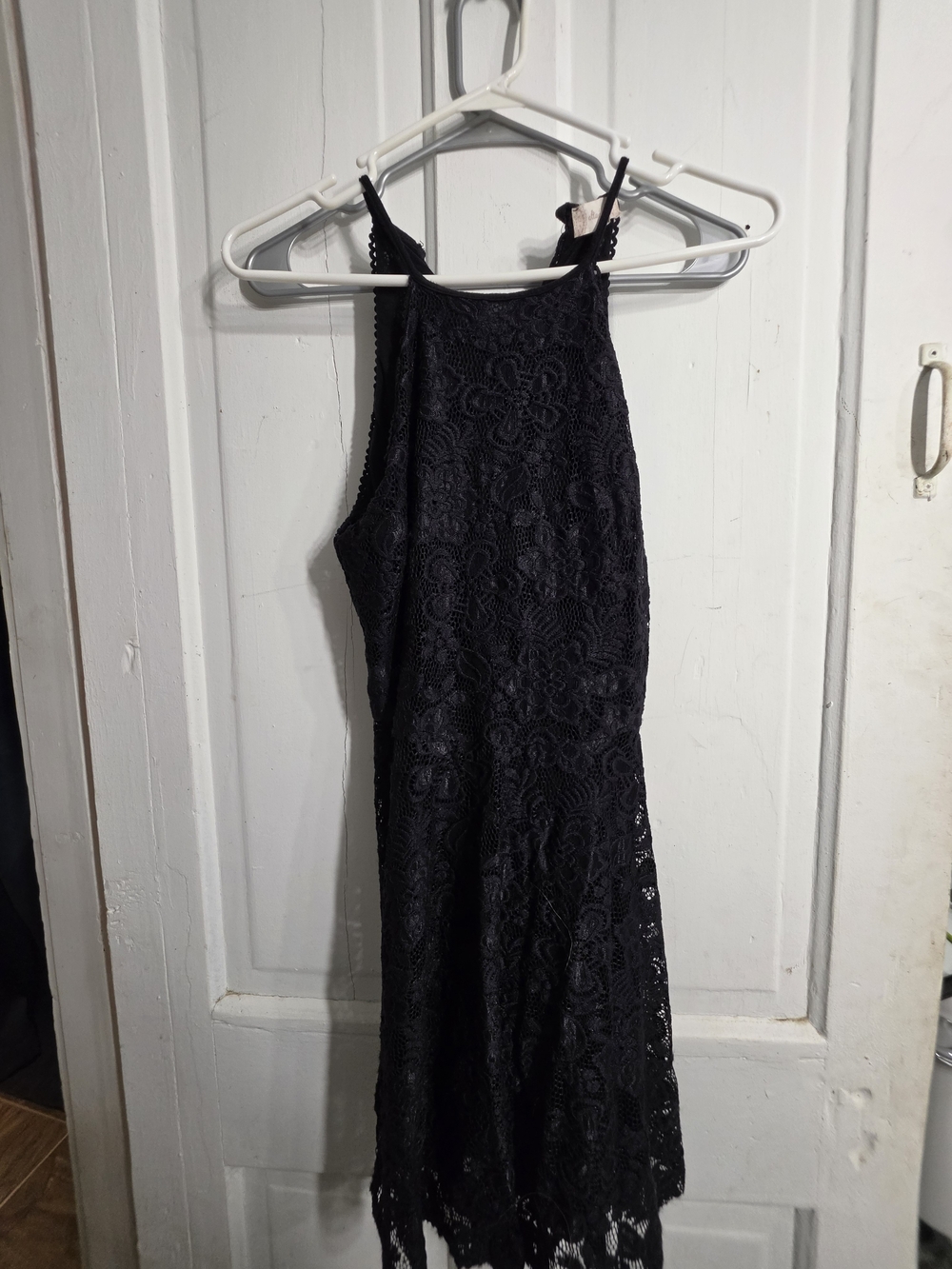 Altar'd State Black Lace Halter Midi Dress